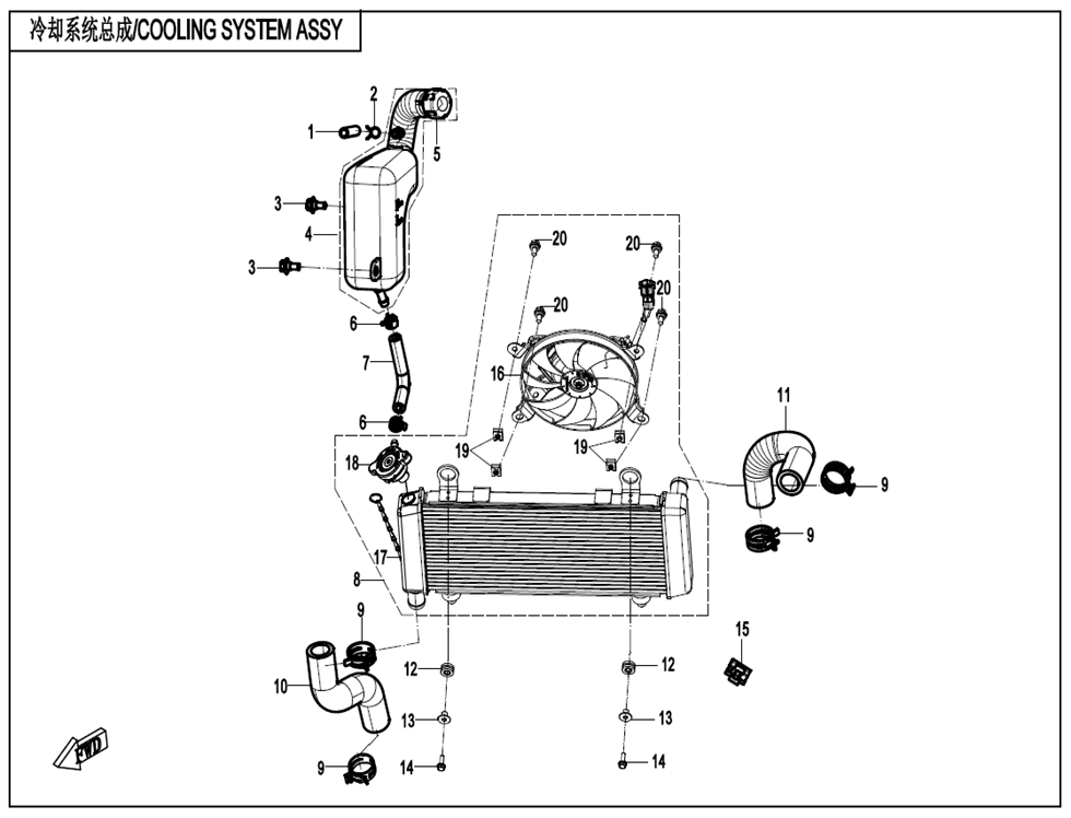 700MT 2026 F18 Cooling System exploded diagram